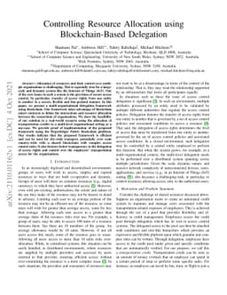 Controlling Resource Allocation using Blockchain-Based Delegation