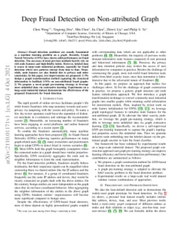 Deep Fraud Detection on Non-attributed Graph
