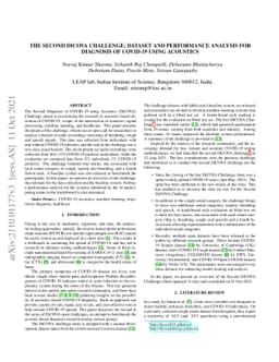 The Second DiCOVA Challenge: Dataset and performance analysis for
  COVID-19 diagnosis using acoustics