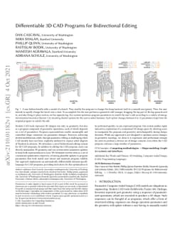 Differentiable 3D CAD Programs for Bidirectional Editing