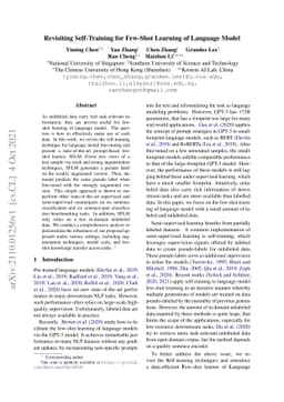 Revisiting Self-Training for Few-Shot Learning of Language Model