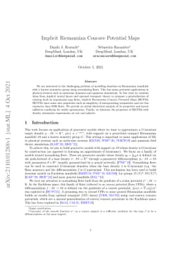Implicit Riemannian Concave Potential Maps