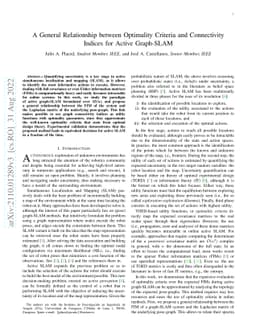 A General Relationship between Optimality Criteria and Connectivity
  Indices for Active Graph-SLAM