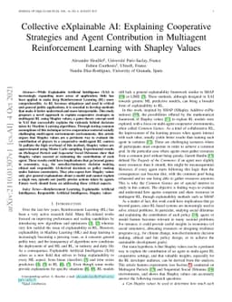 Collective eXplainable AI: Explaining Cooperative Strategies and Agent
  Contribution in Multiagent Reinforcement Learning with Shapley Values