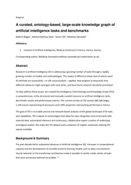 A curated, ontology-based, large-scale knowledge graph of artificial
  intelligence tasks and benchmarks