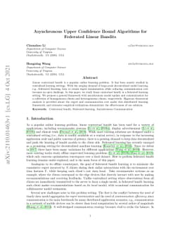 Asynchronous Upper Confidence Bound Algorithms for Federated Linear
  Bandits