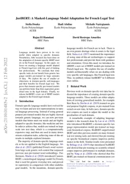 JuriBERT: A Masked-Language Model Adaptation for French Legal Text