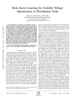 Risk-Aware Learning for Scalable Voltage Optimization in Distribution
  Grids