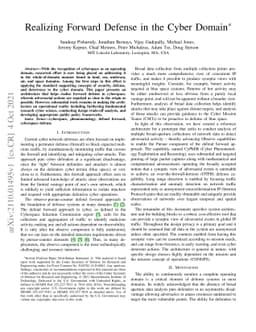 Realizing Forward Defense in the Cyber Domain