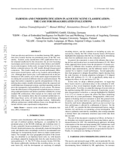 Fairness and underspecification in acoustic scene classification: The
  case for disaggregated evaluations