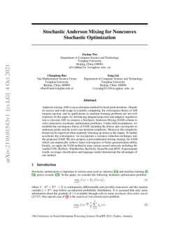 Stochastic Anderson Mixing for Nonconvex Stochastic Optimization