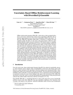 Uncertainty-Based Offline Reinforcement Learning with Diversified
  Q-Ensemble