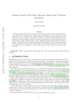 Online Control of the False Discovery Rate under "Decision Deadlines"