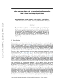 Information-theoretic generalization bounds for black-box learning
  algorithms