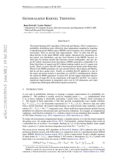 Generalized Kernel Thinning