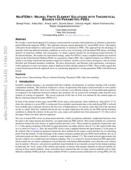 NeuFENet: Neural Finite Element Solutions with Theoretical Bounds for
  Parametric PDEs