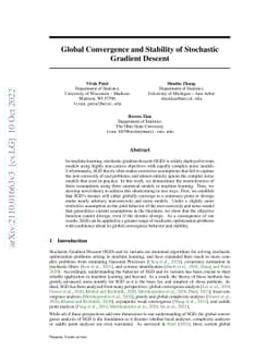 Global Convergence and Stability of Stochastic Gradient Descent