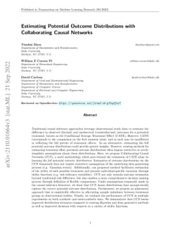 Estimating Potential Outcome Distributions with Collaborating Causal
  Networks