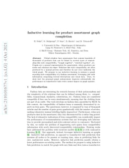 Inductive learning for product assortment graph completion