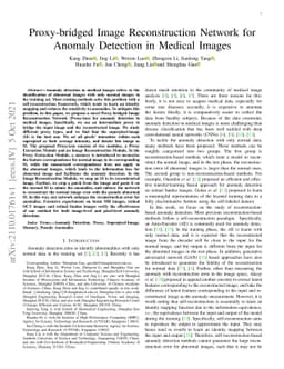Proxy-bridged Image Reconstruction Network for Anomaly Detection in
  Medical Images