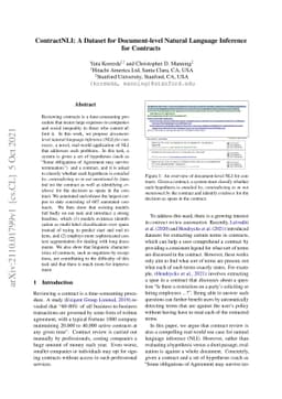 ContractNLI: A Dataset for Document-level Natural Language Inference for
  Contracts