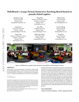 HoloBoard: a Large-format Immersive Teaching Board based on pseudo
  HoloGraphics