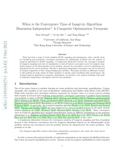 When is the Convergence Time of Langevin Algorithms Dimension
  Independent? A Composite Optimization Viewpoint