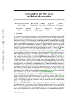 Thinking Fast and Slow in AI: the Role of Metacognition