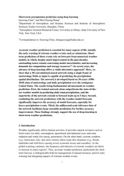 Short-term precipitation prediction using deep learning