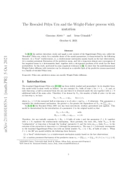 The Rescaled Polya Urn and the Wright-Fisher process with mutation