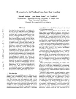 Hypernetworks for Continual Semi-Supervised Learning