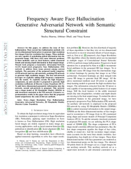 Frequency Aware Face Hallucination Generative Adversarial Network with
  Semantic Structural Constraint