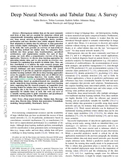 Deep Neural Networks and Tabular Data: A Survey