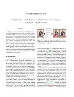 De-rendering Stylized Texts