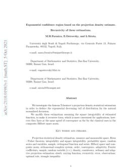 Exponential confidence region based on the projection density estimate.
  Recursivity of these estimations