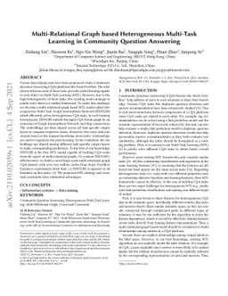 Multi-Relational Graph based Heterogeneous Multi-Task Learning in
  Community Question Answering