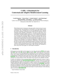 CARL: A Benchmark for Contextual and Adaptive Reinforcement Learning