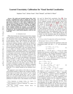 Learned Uncertainty Calibration for Visual Inertial Localization