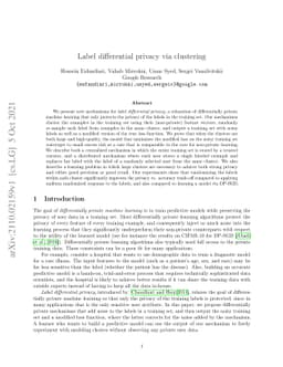 Label differential privacy via clustering