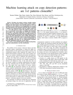 Machine learning attack on copy detection patterns: are 1x1 patterns
  cloneable?