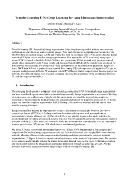 Transfer Learning U-Net Deep Learning for Lung Ultrasound Segmentation