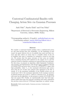Contextual Combinatorial Bandits with Changing Action Sets via Gaussian
  Processes