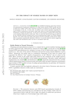 On the Impact of Stable Ranks in Deep Nets