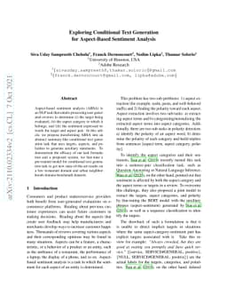 Exploring Conditional Text Generation for Aspect-Based Sentiment
  Analysis