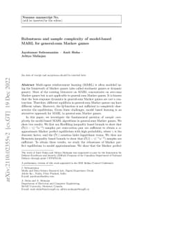 Robustness and sample complexity of model-based MARL for general-sum
  Markov games