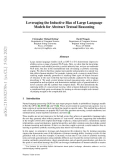 Leveraging the Inductive Bias of Large Language Models for Abstract
  Textual Reasoning