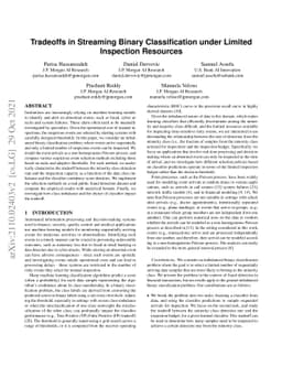 Tradeoffs in Streaming Binary Classification under Limited Inspection
  Resources
