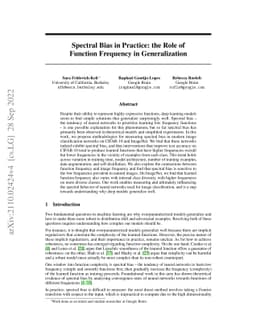 Spectral Bias in Practice: The Role of Function Frequency in
  Generalization