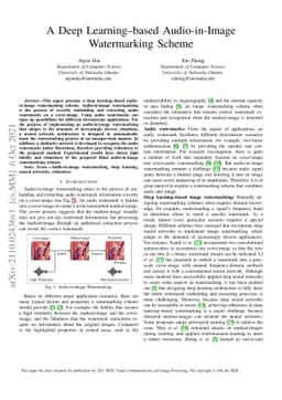 A Deep Learning-based Audio-in-Image Watermarking Scheme