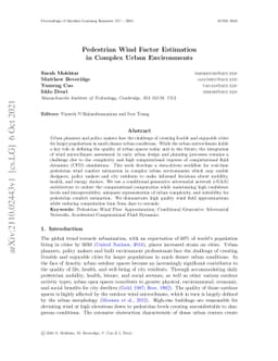 Pedestrian Wind Factor Estimation in Complex Urban Environments